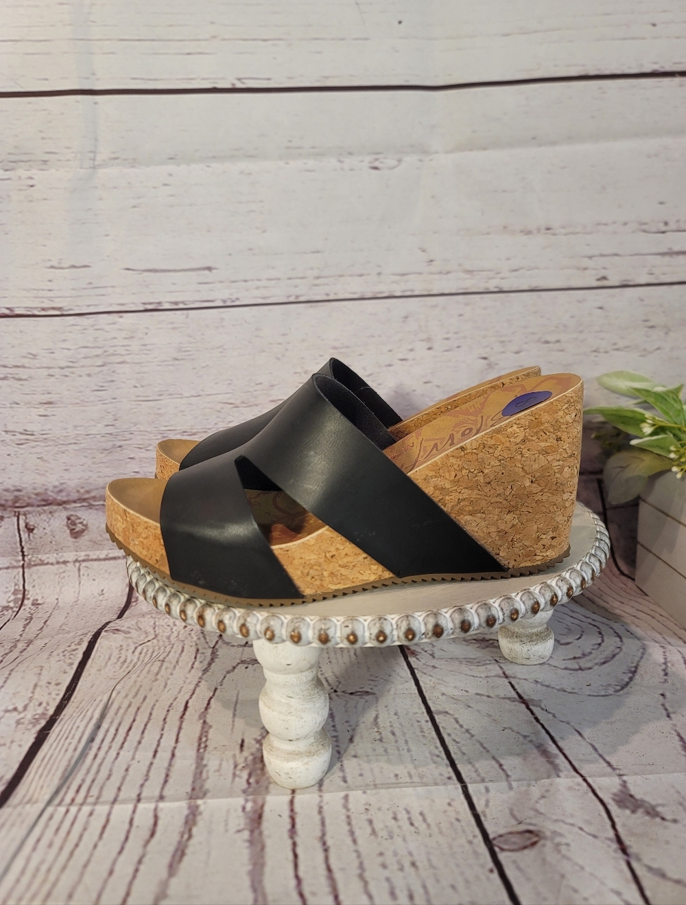 NWT Blowfish Malibu Womens Black Cork Wedge Slide Sandals Size 8.5 - Picture 9 of 14